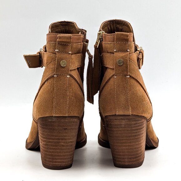 Sam Edelman Women Maurine Tan Suede Western Cutout Ankle Suede Boots sz 10 - Picture 4 of 10